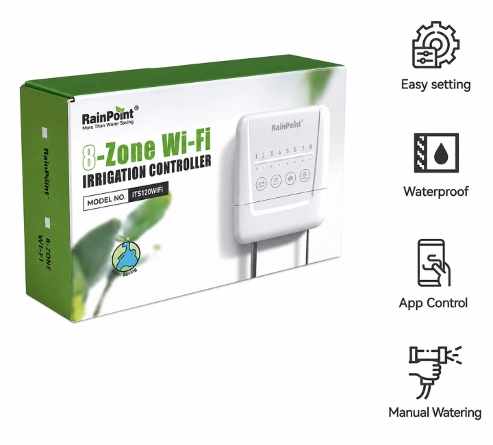 Sterownik Nawadniania RainPoint WiFi 8-Strefowy TTC819W